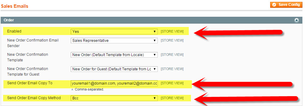 how to send yourself a copy of order confirmation emails in magento