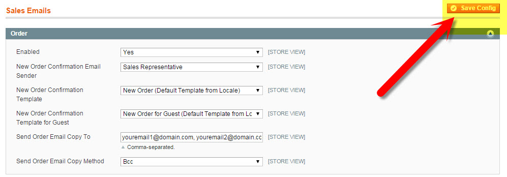 how to send yourself a copy of order confirmation emails in magento