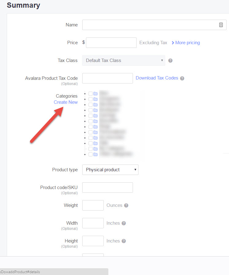 Add New Categories in Big Commerce